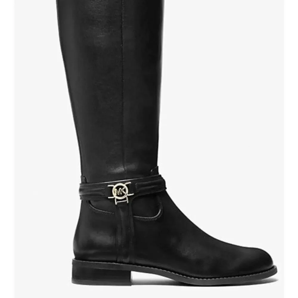 Michael Kors Harland Knee High Riding Boots‎ Black Leather 5M NWB